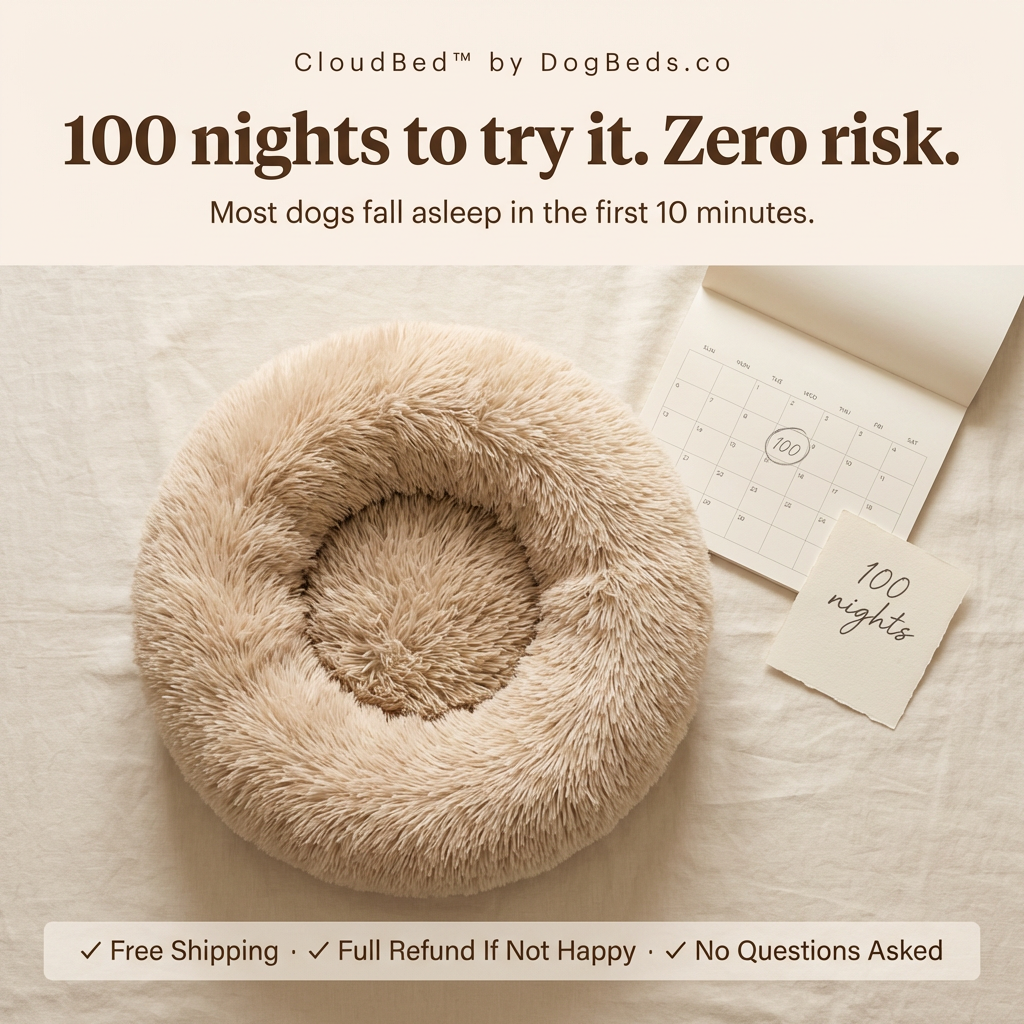 The CloudBed Donut – Calming Plush Donut Dog Bed