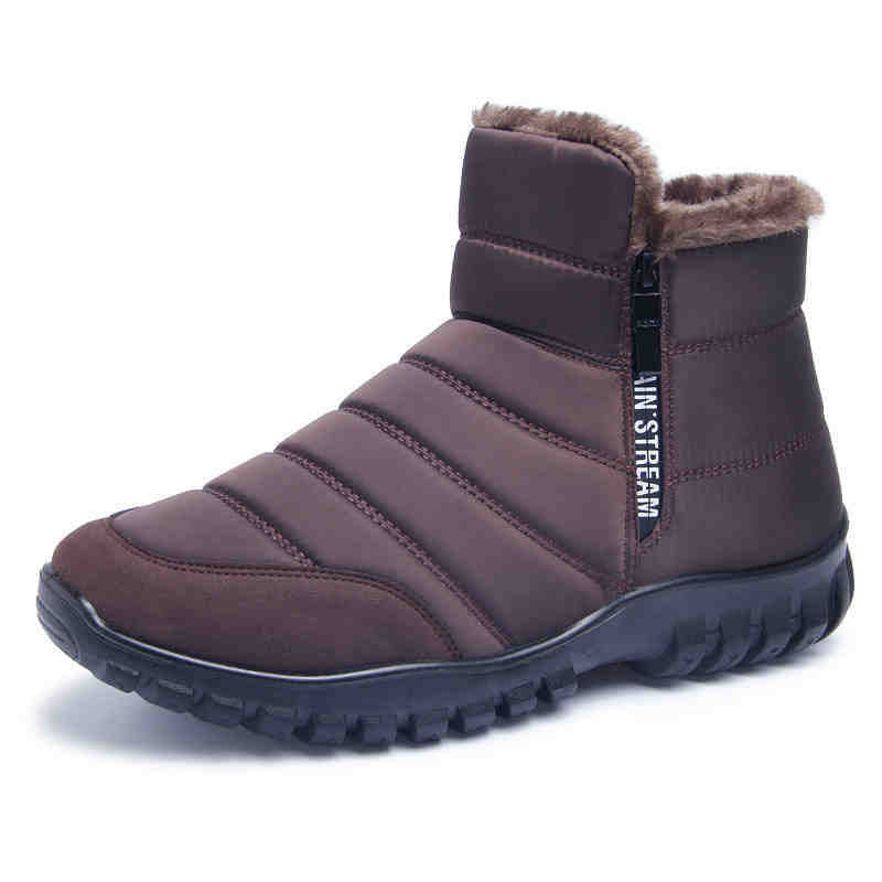 Men's winter snow boots in three colours: black, blue and brown