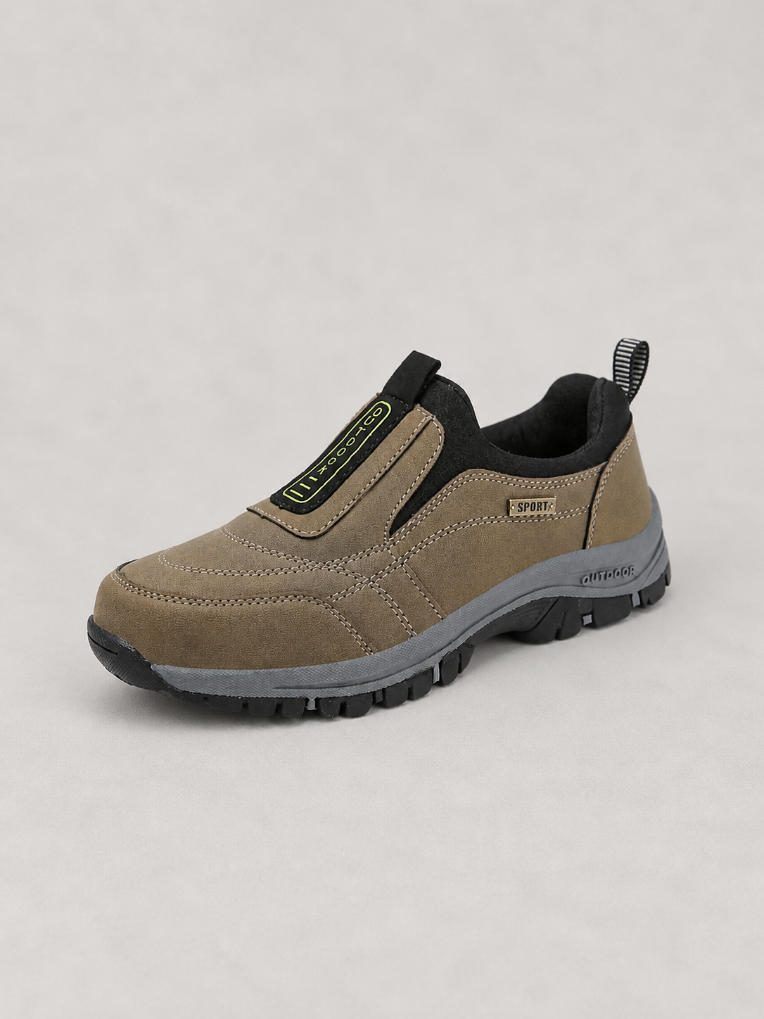 Pair of men's slip-on walking shoes displayed from above — multiple colours