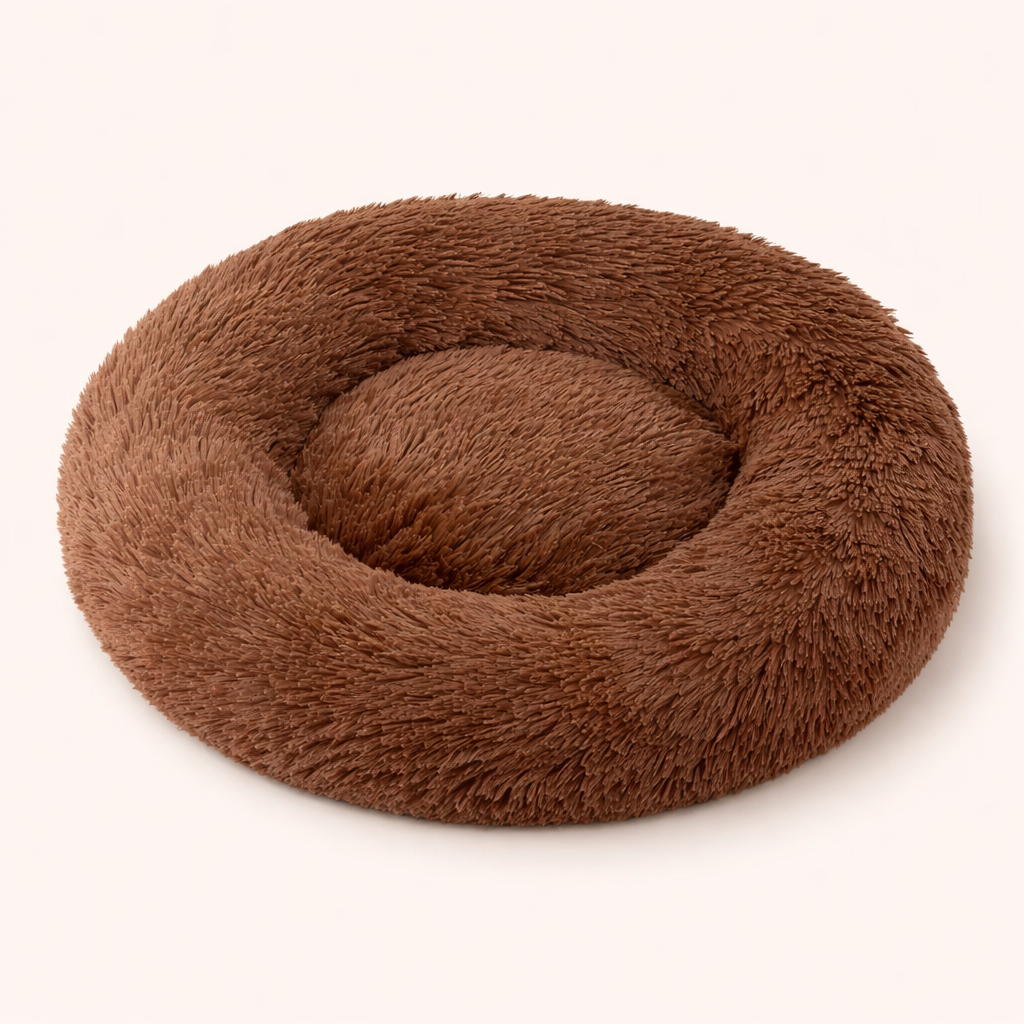 The CloudBed Donut – Calming Plush Donut Dog Bed