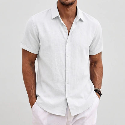 Aldric Men's Linen Short Sleeve Shirt | Lightweight Casual Summer Button-Up