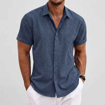 Aldric Men's Linen Short Sleeve Shirt | Lightweight Casual Summer Button-Up