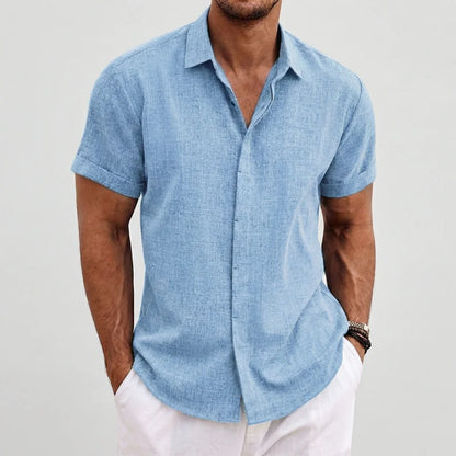 Aldric Men's Linen Short Sleeve Shirt | Lightweight Casual Summer Button-Up