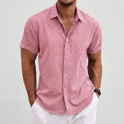 Aldric Men's Linen Short Sleeve Shirt | Lightweight Casual Summer Button-Up
