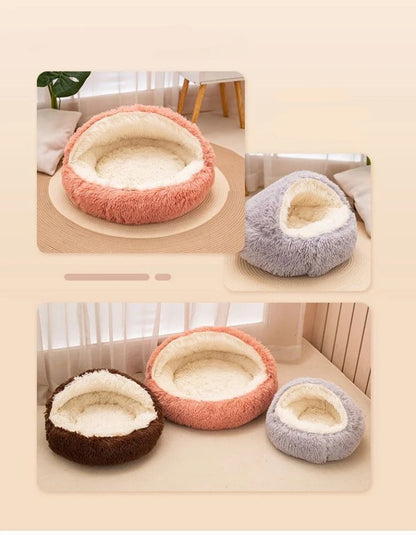 The CloudBed 2-in-1 Plush Covered Pet Bed – Cozy Round Dog Nest