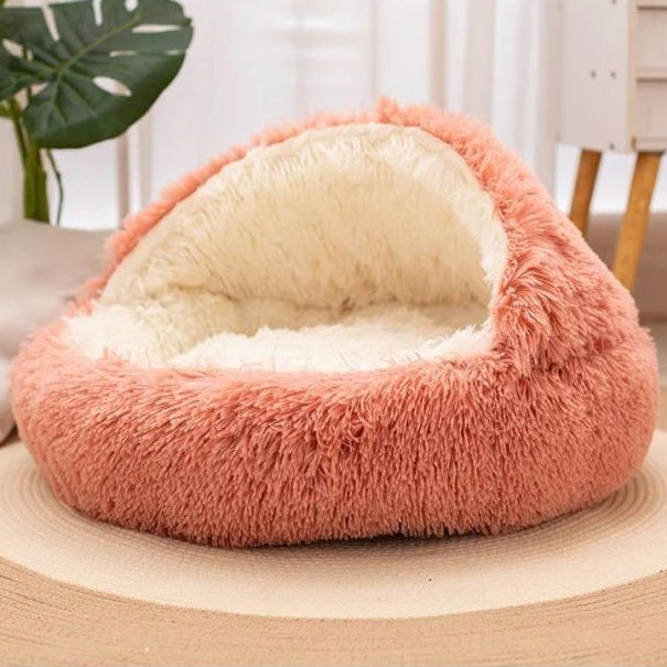 The CloudBed 2-in-1 Plush Covered Pet Bed – Cozy Round Dog Nest