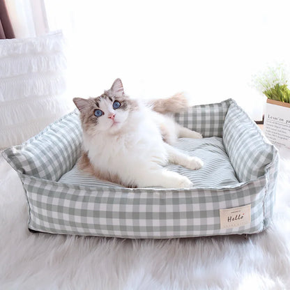 The CloudBed Cotton Pet Sofa Bed – Breathable Striped Dog Bed for Small to Medium Pets