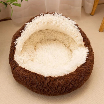 The CloudBed 2-in-1 Plush Covered Pet Bed – Cozy Round Dog Nest