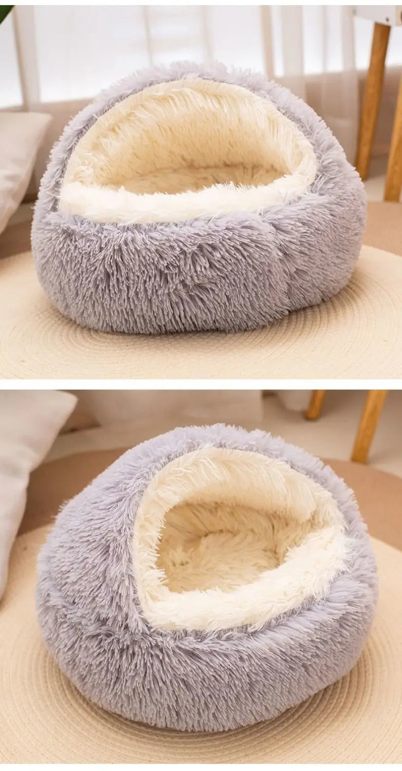 The CloudBed 2-in-1 Plush Covered Pet Bed – Cozy Round Dog Nest