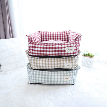 The CloudBed Cotton Pet Sofa Bed – Breathable Striped Dog Bed for Small to Medium Pets