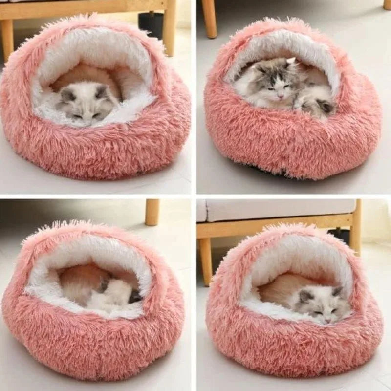 The CloudBed 2-in-1 Plush Covered Pet Bed – Cozy Round Dog Nest