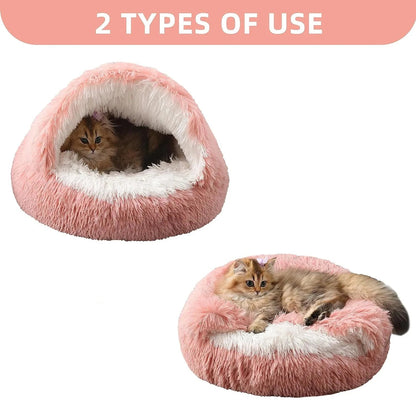 The CloudBed 2-in-1 Plush Covered Pet Bed – Cozy Round Dog Nest