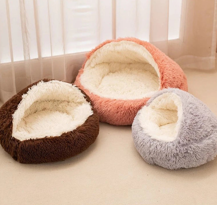 The CloudBed 2-in-1 Plush Covered Pet Bed – Cozy Round Dog Nest