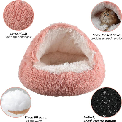The CloudBed 2-in-1 Plush Covered Pet Bed – Cozy Round Dog Nest