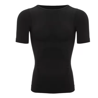Aiden posture shirt in navy blue front and back view