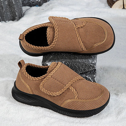 Aldovar winter walking shoes in brown showing warm lining and flexible sole