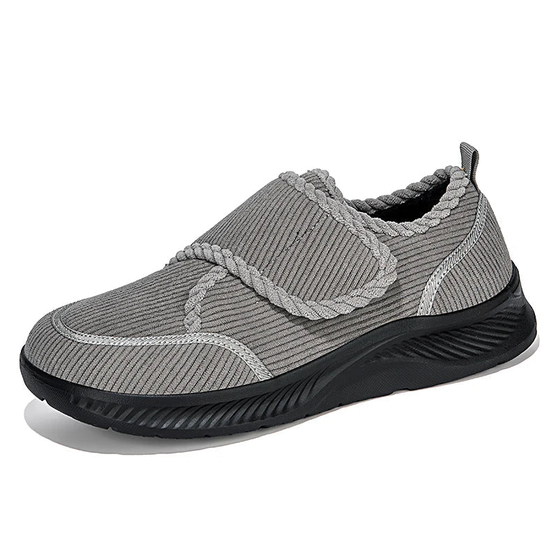 Close-up of Aldovar winter walking shoe wide toe box and round closed toe