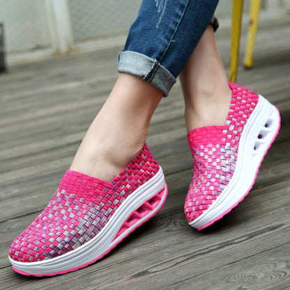 Aria green active sneakers worn during outdoor walk