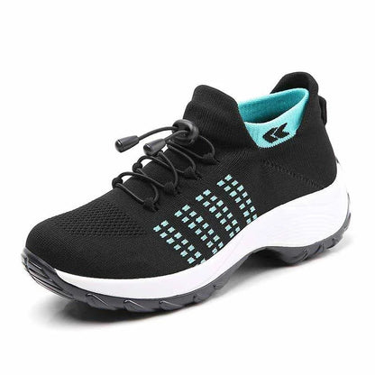 Breathable mesh knit upper detail on Avena women's sneakers