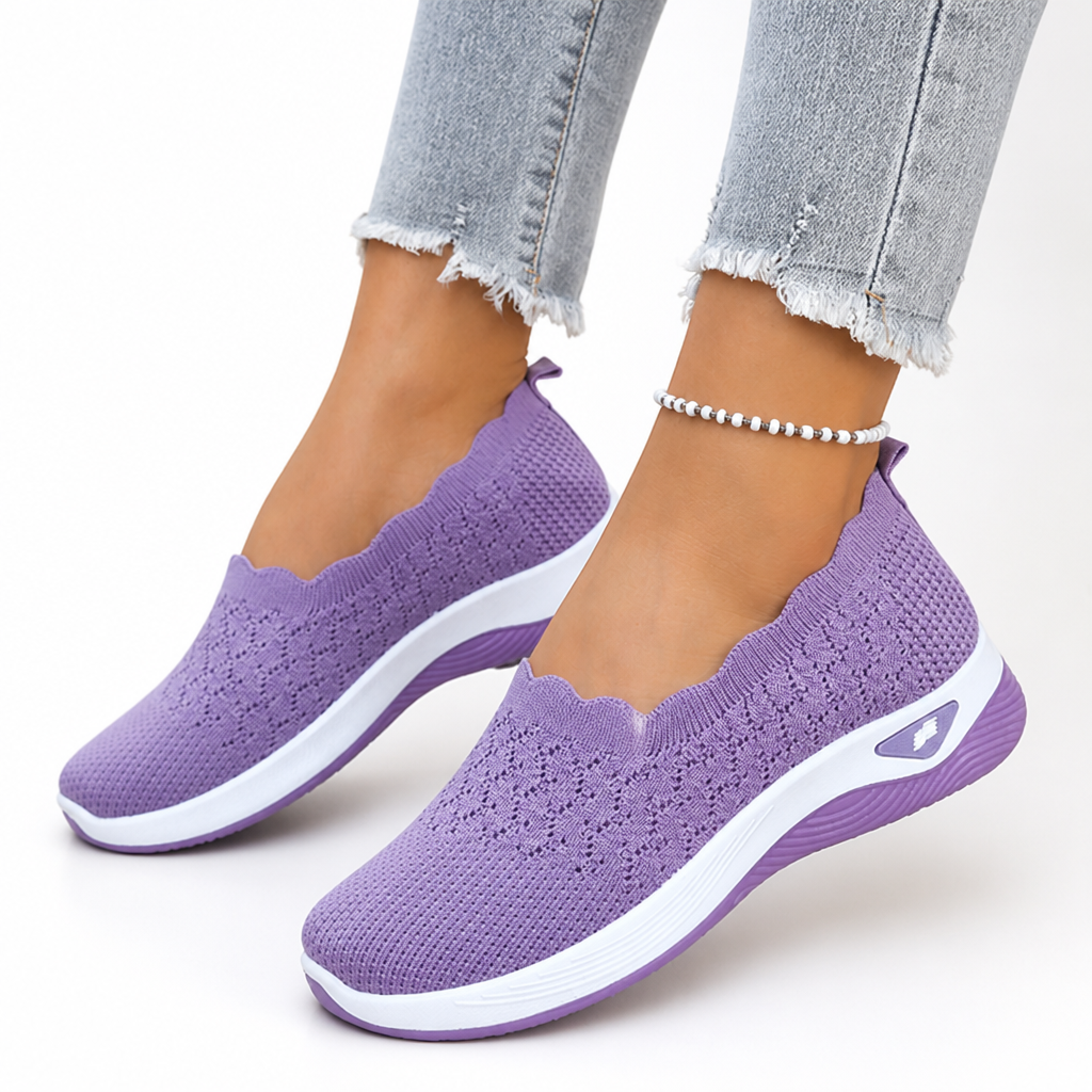 Breza women's slip-on sneakers in purple — versatile cushioned comfort shoe
