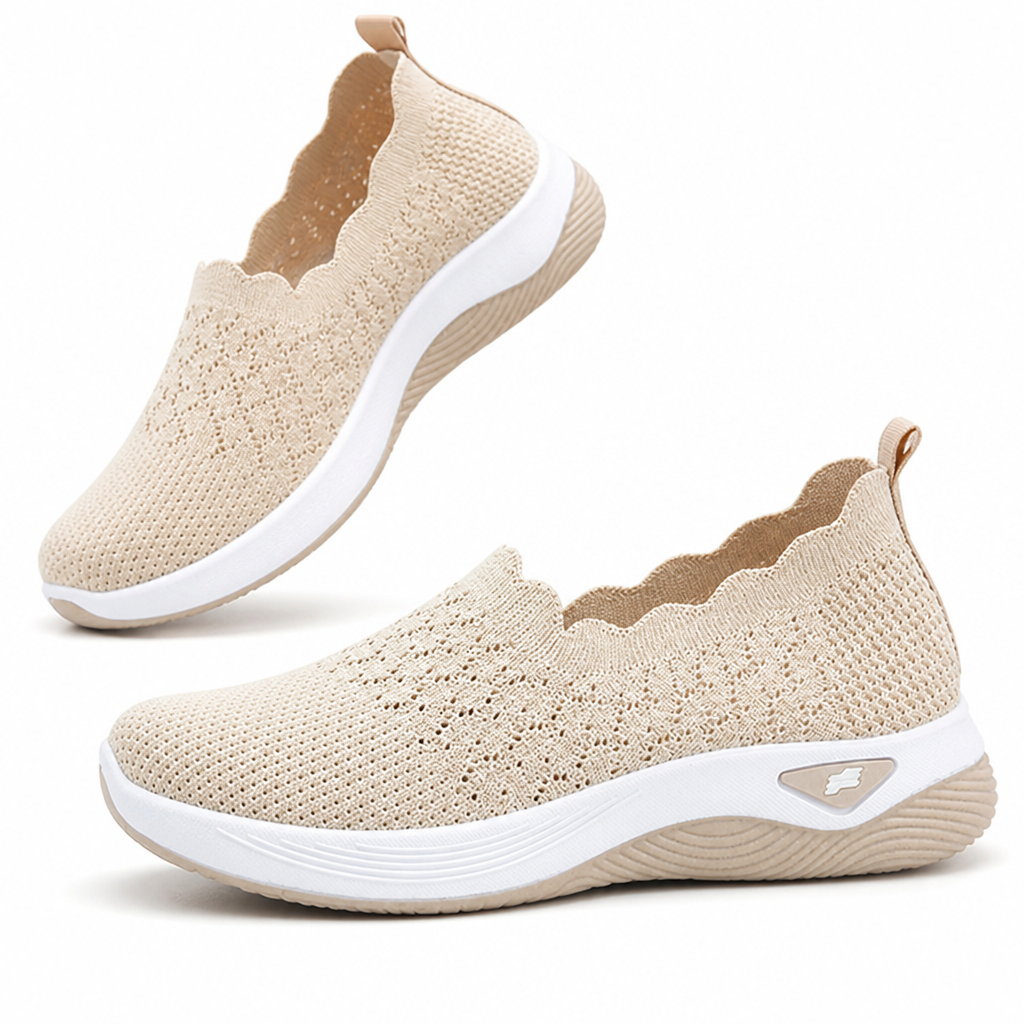 Breza women's sneakers in gray — breathable everyday slip-on footwear