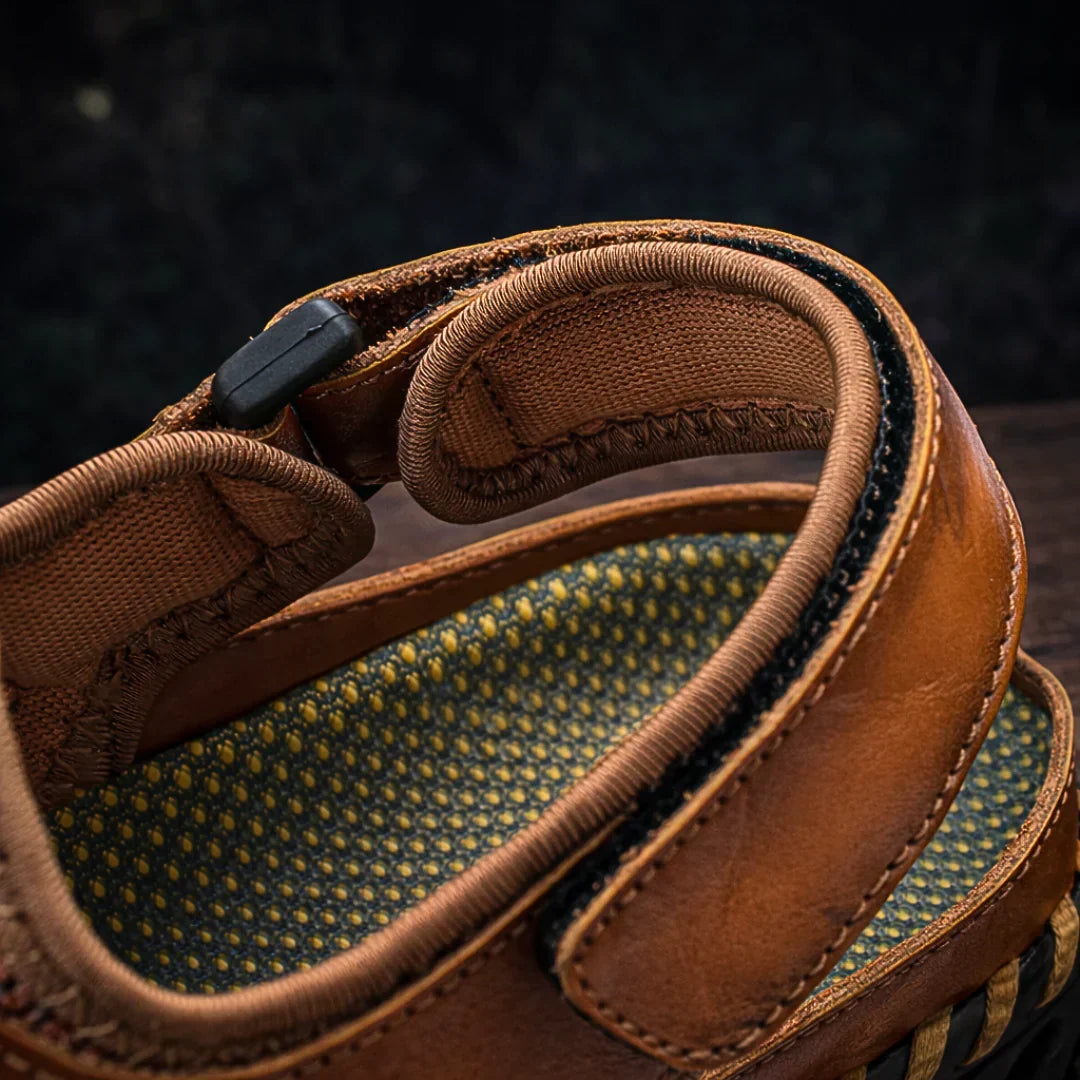 Callum leather comfort sandals — full range of 5 colours displayed together