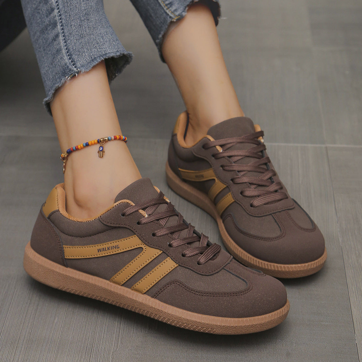Cleo women's trainers with breathable upper material close-up