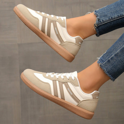 Top-down view of Cleo breathable trainers in khaki