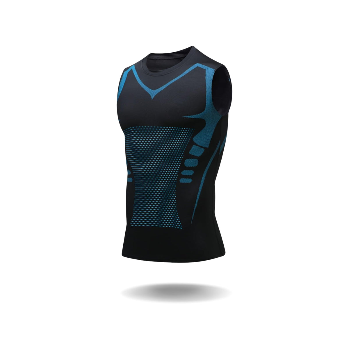 Men's body shaper laid flat showing seamless construction