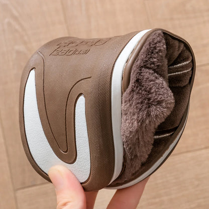 Close-up of soft plush cotton lining inside Cozy slippers