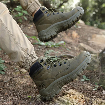 Close-up of the anti-slip tread pattern on Crestwick hiking boot sole