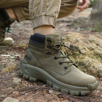 Crestwick men's boots being worn outdoors on a gravel path