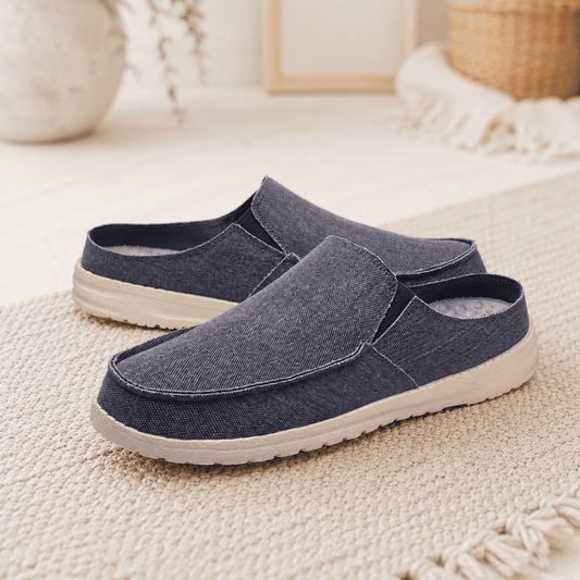 Drifton men's slip-on sneakers in blue with breathable sport knit upper
