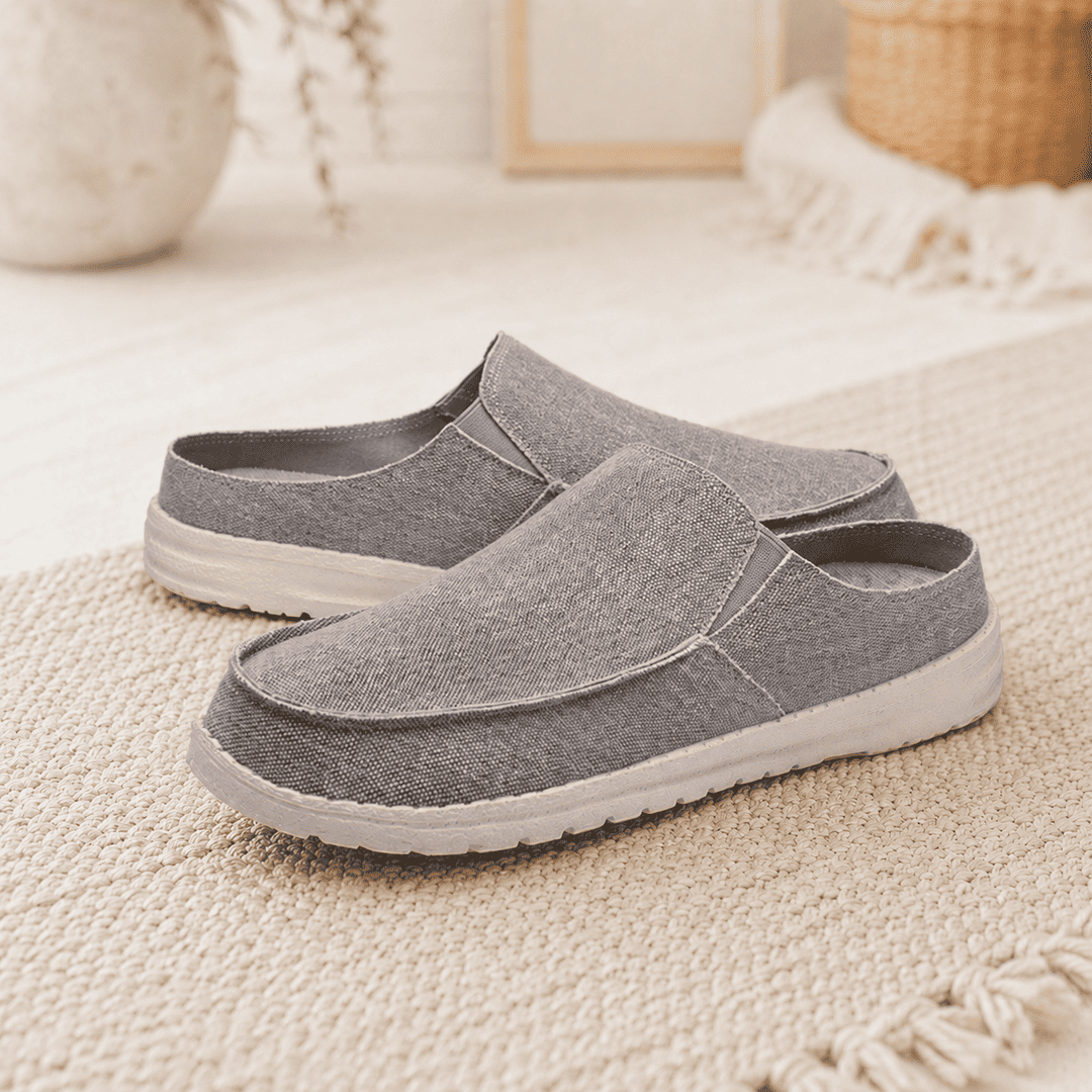 Drifton grey slip-on sneakers with cushioned insole and shock-absorbing sole