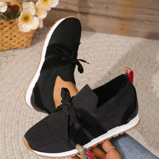 Elara women's orthopedic slip-on sneakers with knit upper in black