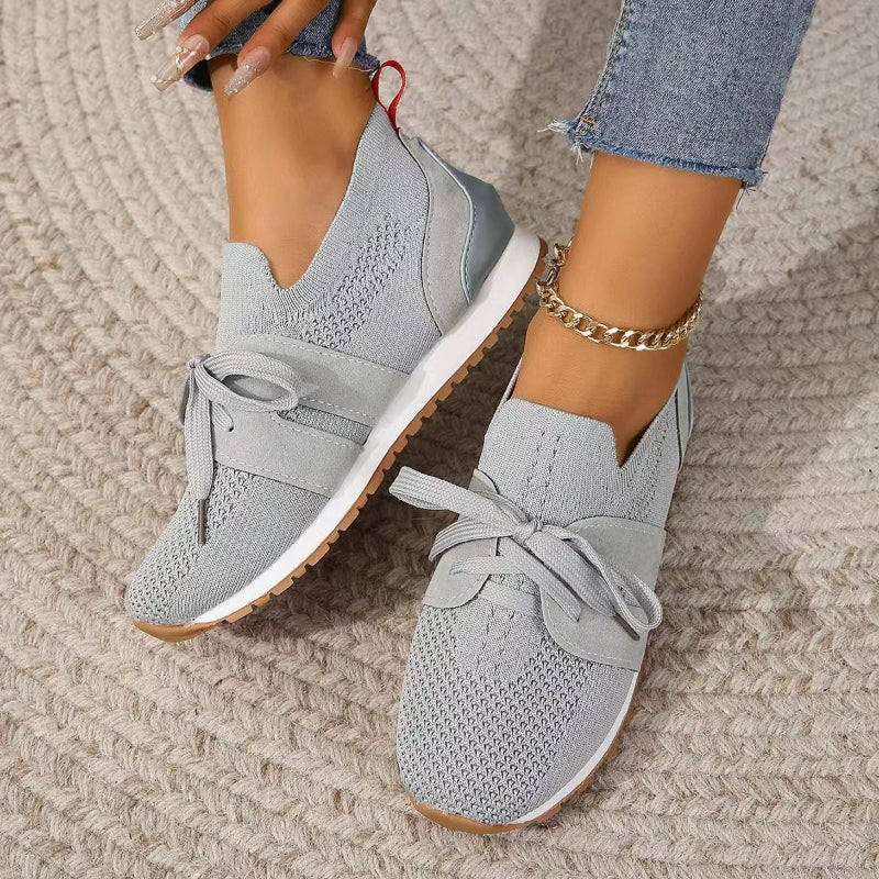 Women's lightweight knit slip-on sneakers — side profile view