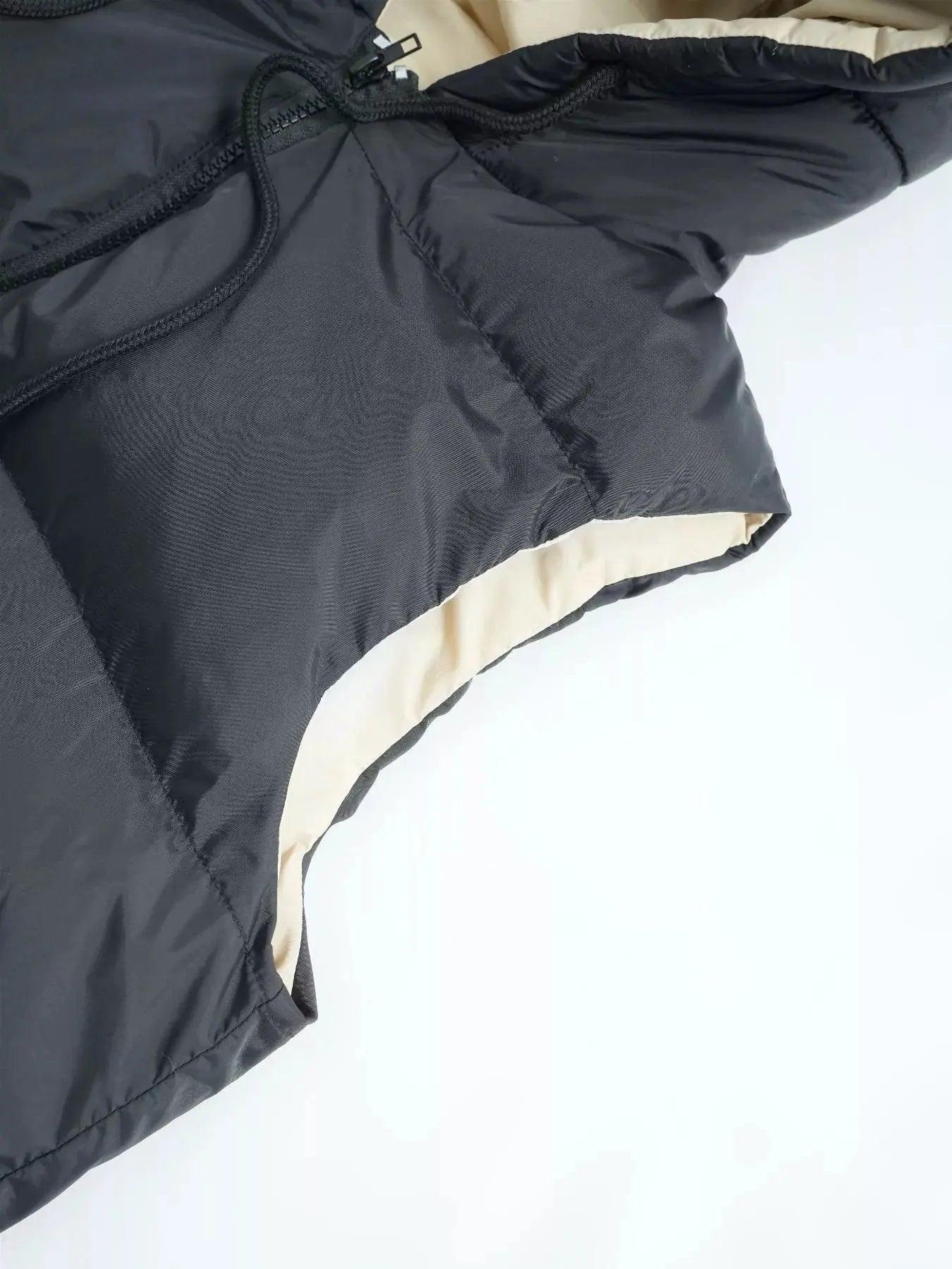 Side pocket detail on Everly women's longline padded vest coat