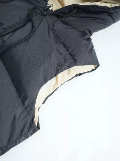 Side pocket detail on Everly women's longline padded vest coat