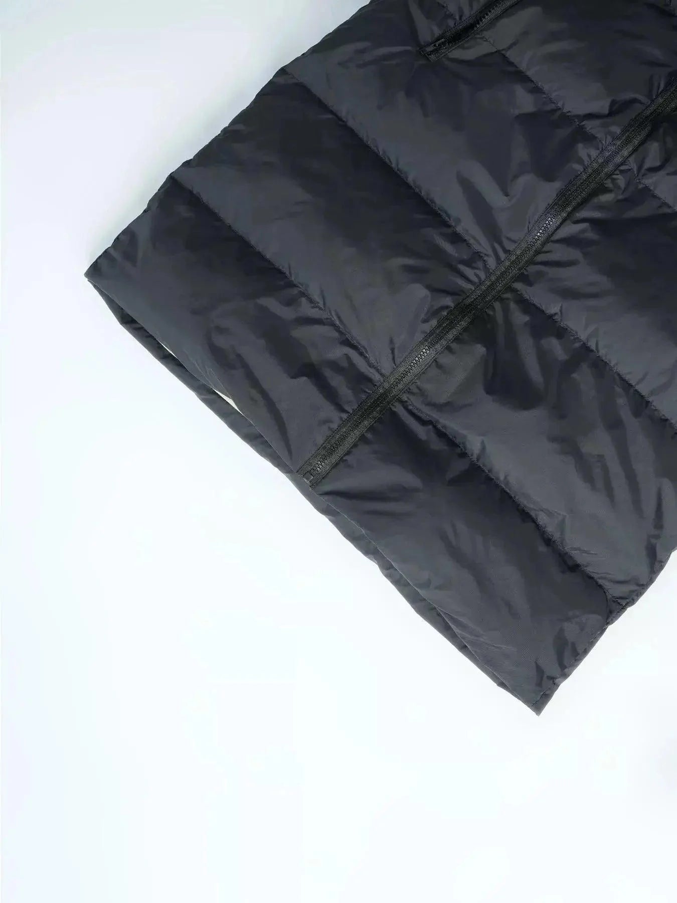 Everly padded vest coat lined interior detail