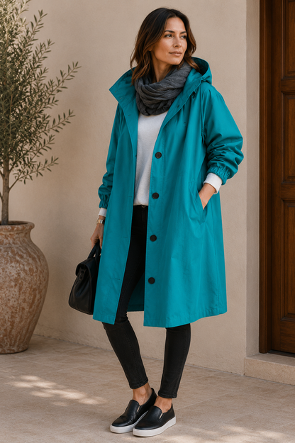 Stormelle Women's Waterproof Rain Jacket | Hooded Windproof Lightweight Outdoor Coat