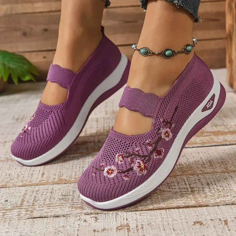 Side view of Fiona sneakers showing bunion alignment design for women