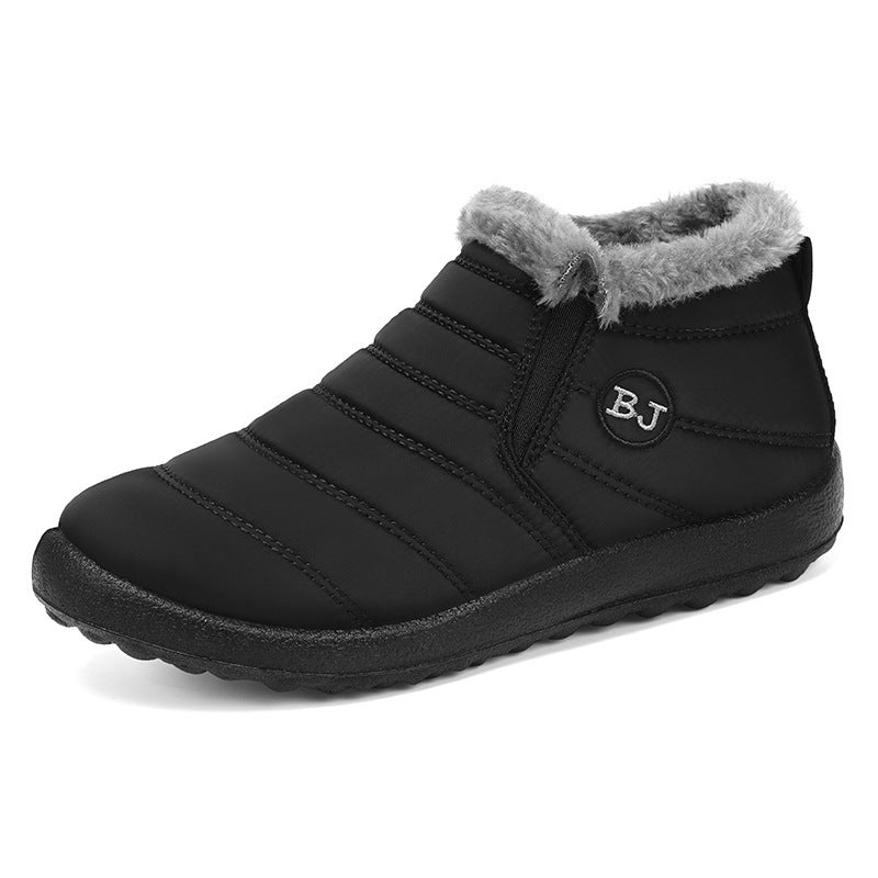 White women's fleece-lined boots with non-slip sole