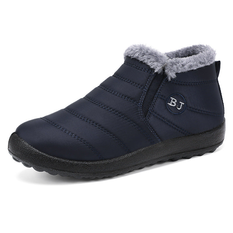 Turmeric yellow women's warm winter boots with stretch panels
