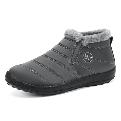 Burgundy waterproof fleece-lined boots with non-slip sole