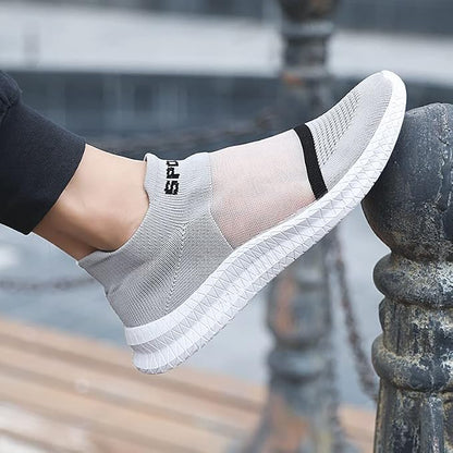 Halden slip-on sneakers in black showing laceless design