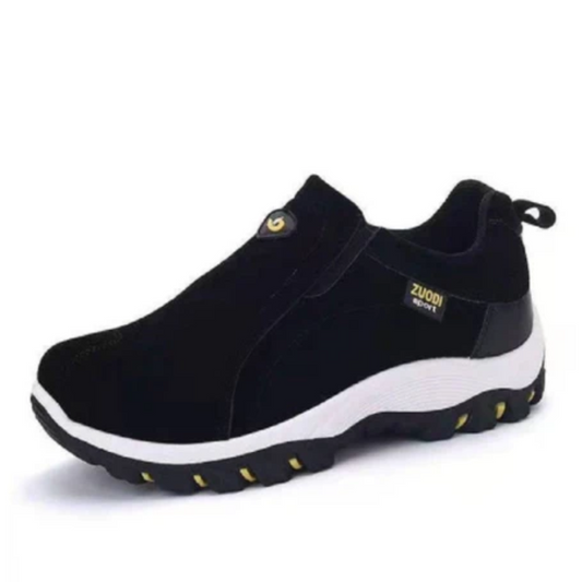 Harlan men's slip-on orthopedic walking shoes in black
