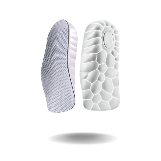 Height increase insoles suitable for everyday footwear and long wear comfort