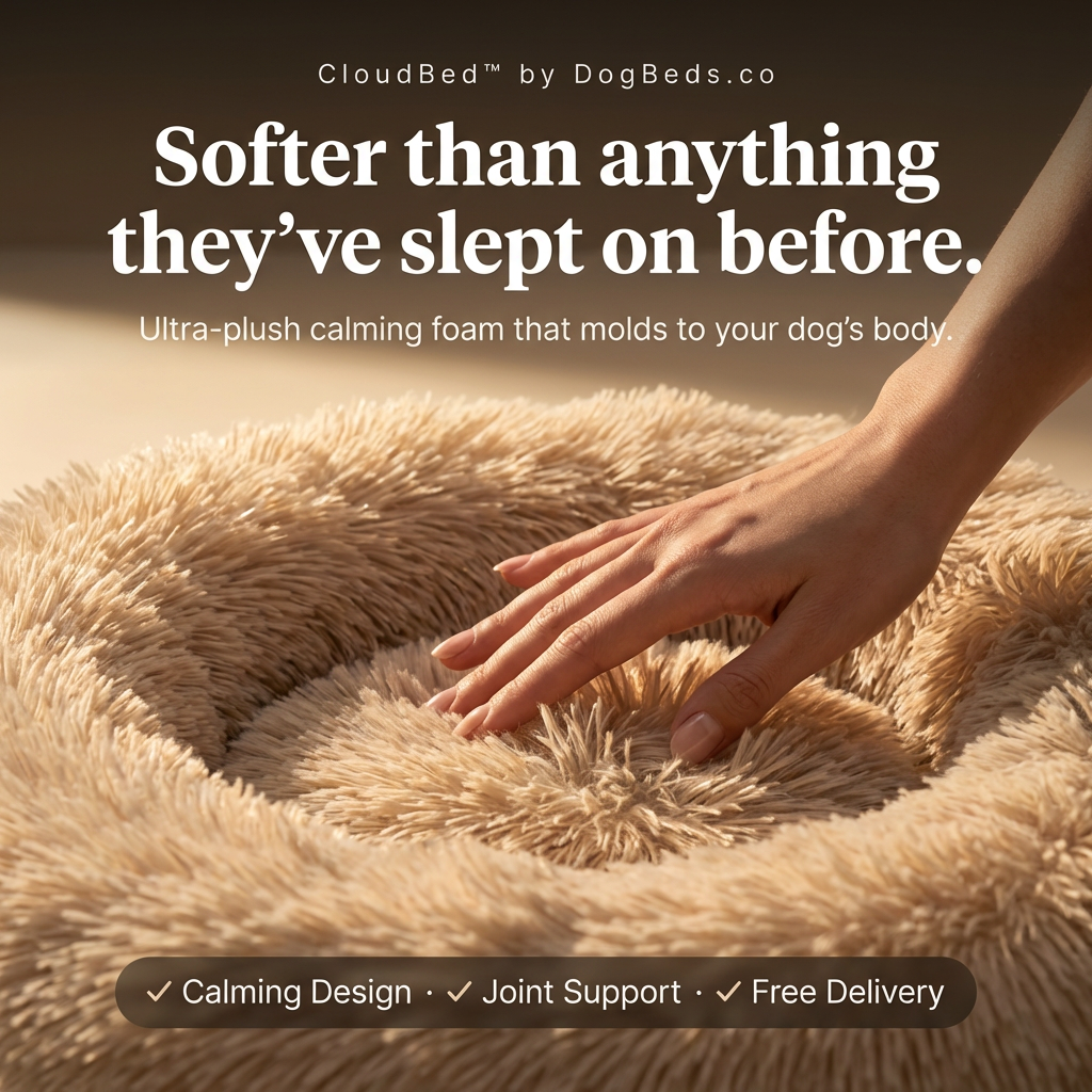 The CloudBed Donut – Calming Plush Donut Dog Bed