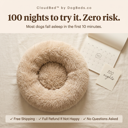 The CloudBed Donut – Calming Plush Donut Dog Bed