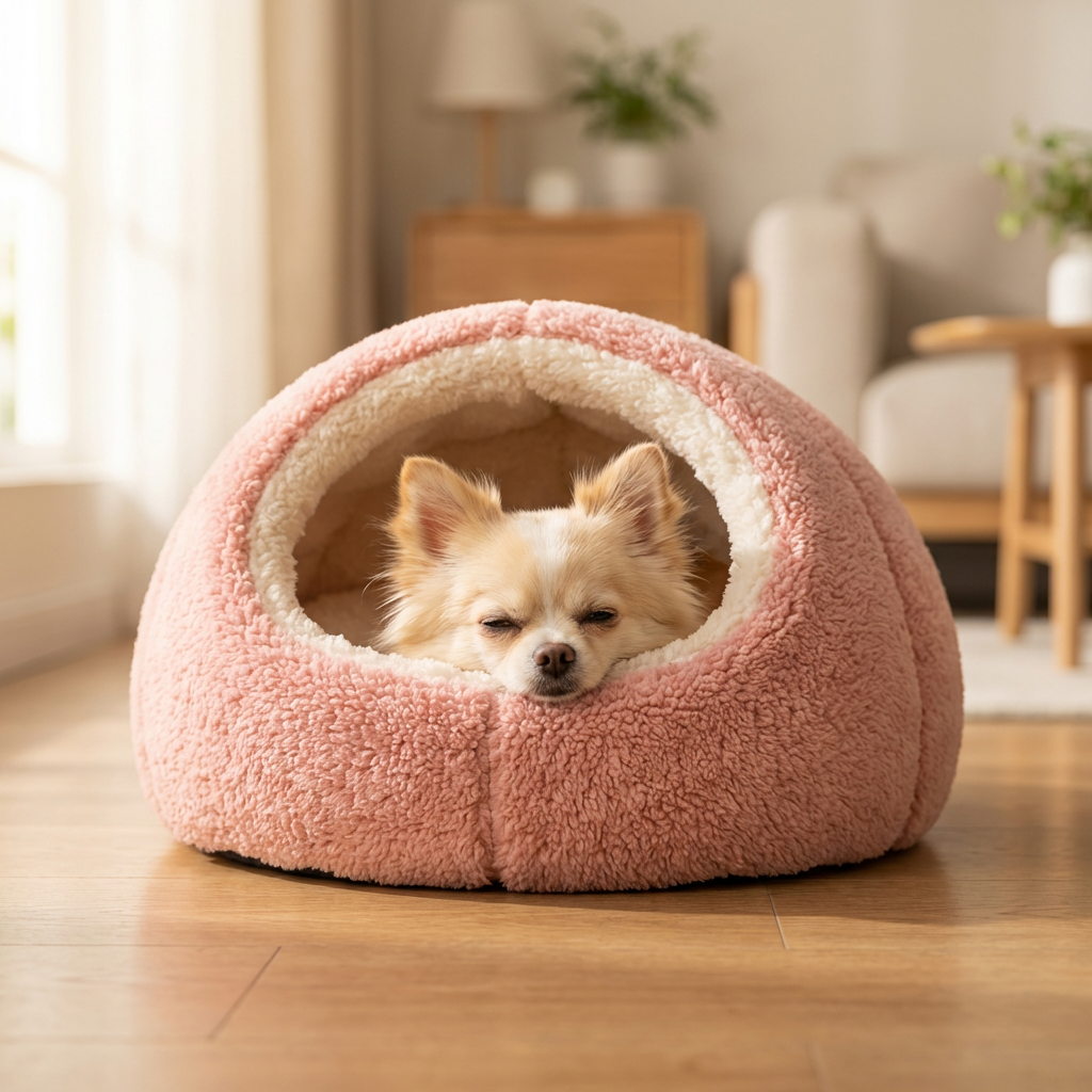 The CloudBed 2-in-1 Plush Covered Pet Bed – Cozy Round Dog Nest